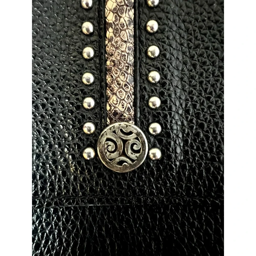 Brighton Pretty Tough Phone Case/Card Black Cross Body Snake Leather & Studs